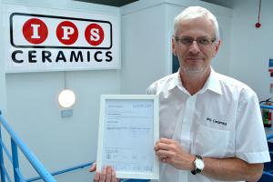 Brian Wycherley showing our ISO 9001 Certification